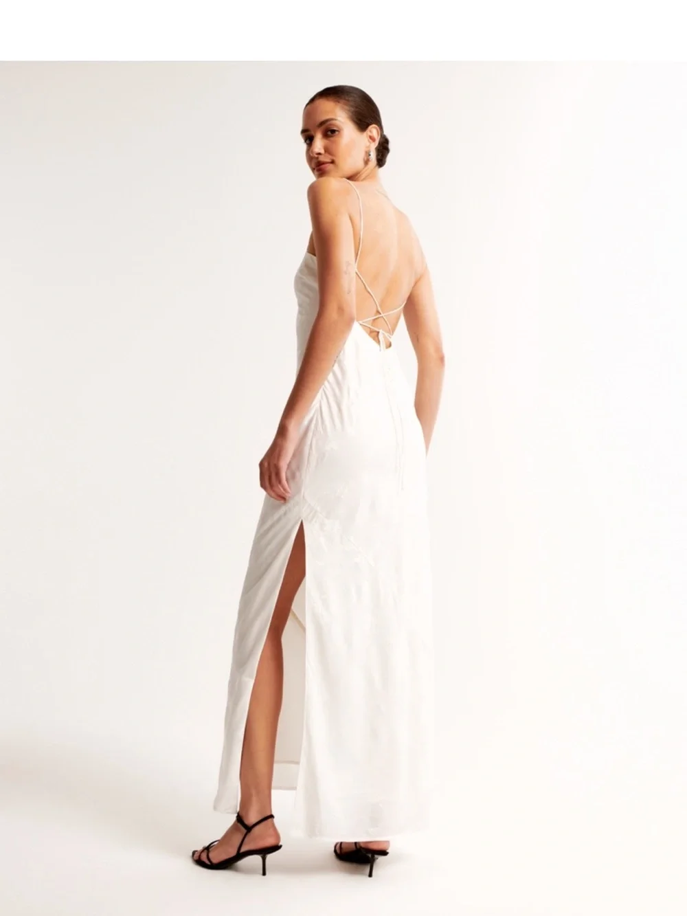 Abercrombie & Fitch Julia Slip Satin Jacquard Maxi Dress